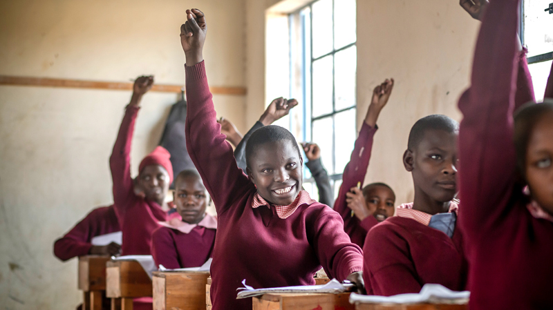 The Girls' Education Awareness Program launched in Kenya with the government and private sector partners Ecobank Foundation, Avanti Communications and Rotary International.